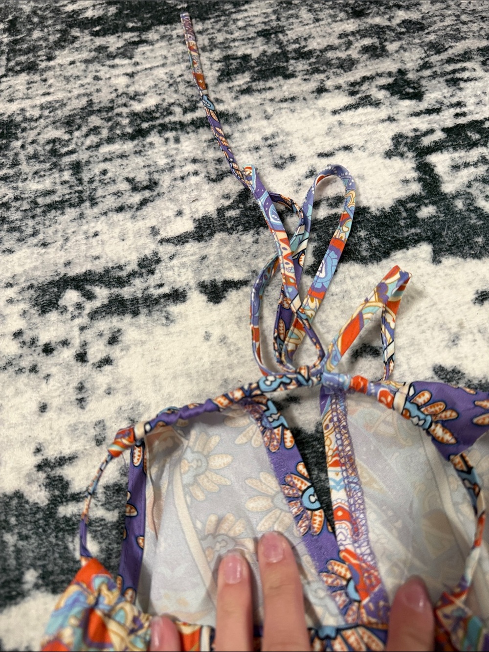 SHEIN Purple Paisley Halter Dress with Multicolor Accents - Picture 3 of 3